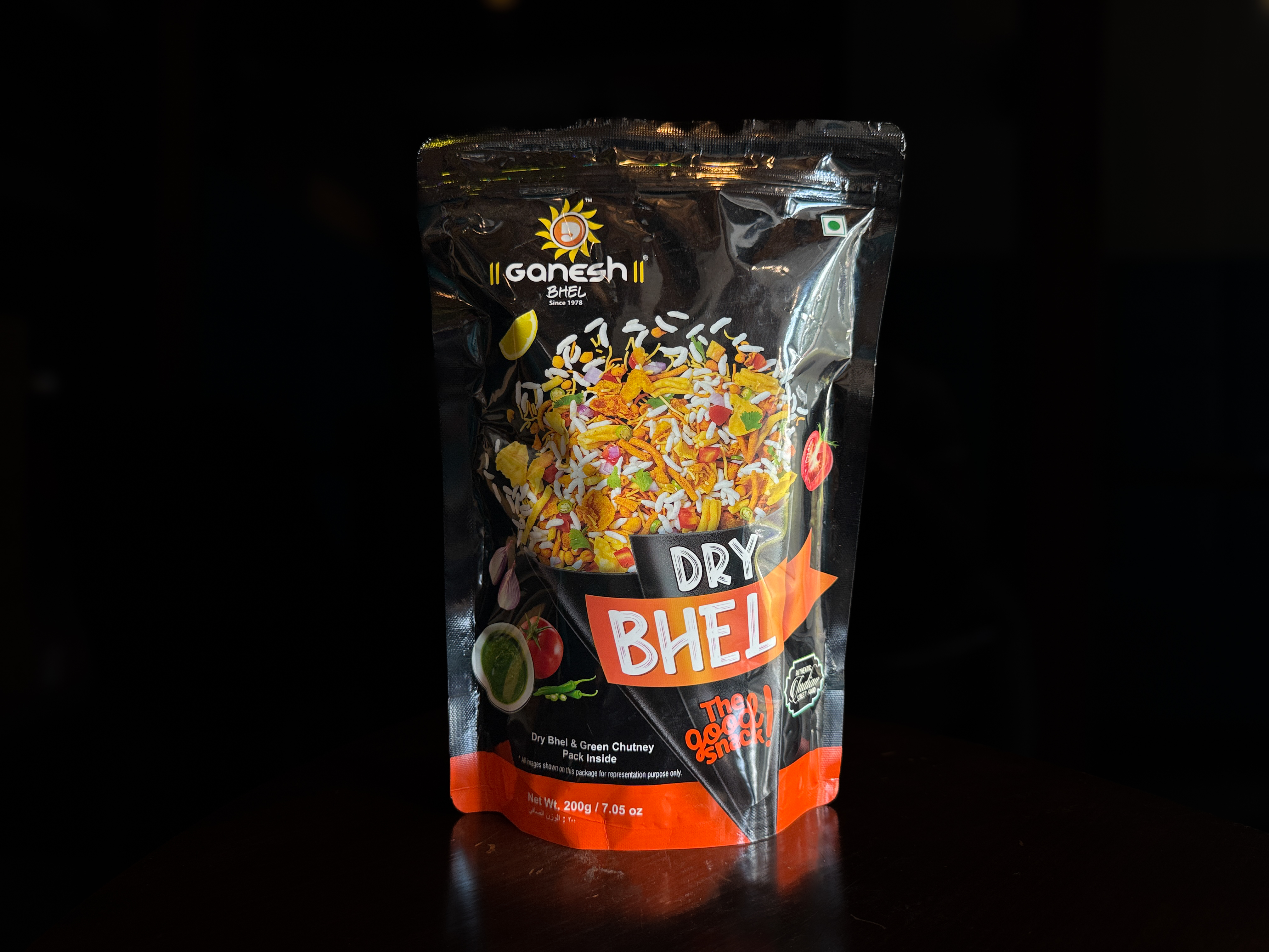 Dry Bhel with Green Chutney 