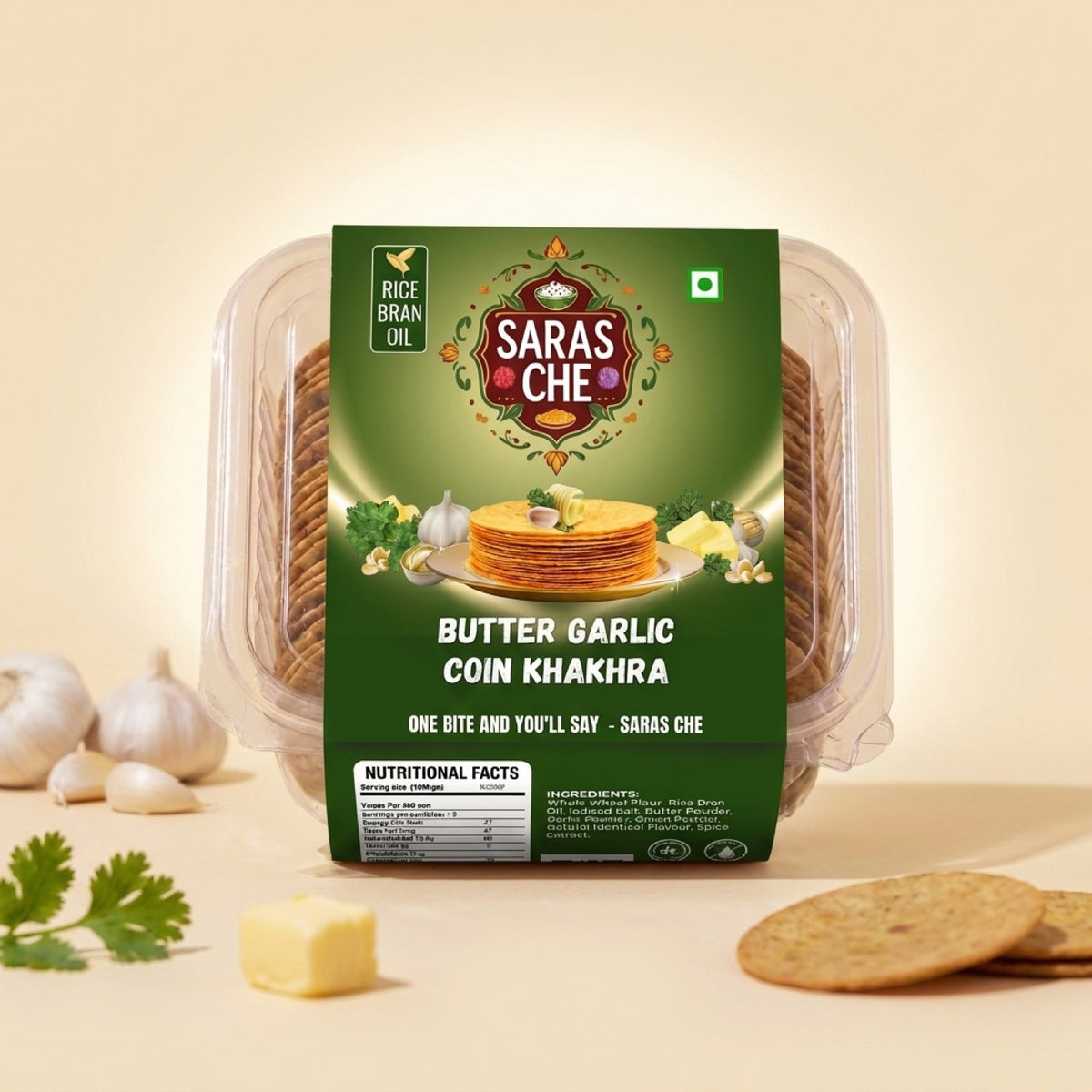 Butter Garlic Coin Khakhra